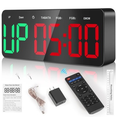 Samshow Gym Timer - Large Digital Interval Workout for Fitness black 