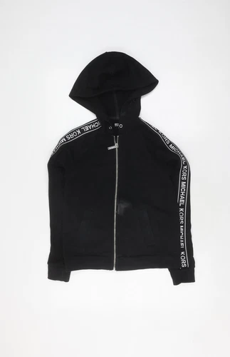 Felpa con cappuccio e zip intera Michael Kors nera donna XS