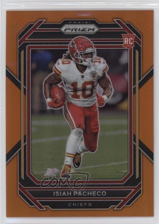2022 Panini Prizm Rookies Orange Prizm 36/249 Isiah Pacheco #352 Rookie RC 11ds