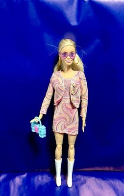barbie pink dress white boots Barbie outfit inspiration