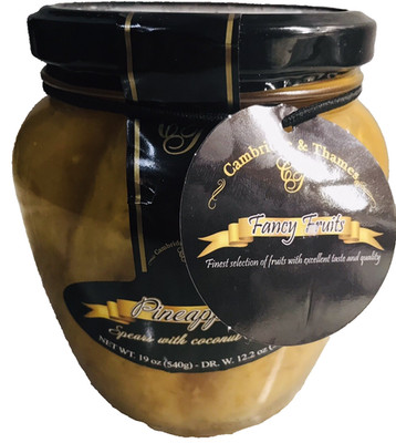 Cambridge Thames Pineapple Spears W/ Coconut Water Fancy Fruits 19oz/540gm