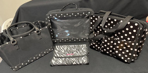 LOT OF FOUR BLACK & WHITE SCRAPBOOKING CASES & BAGS
