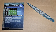 Axis  Allies War At Sea Task Force USS Cleveland 23/60 With Card CL 55