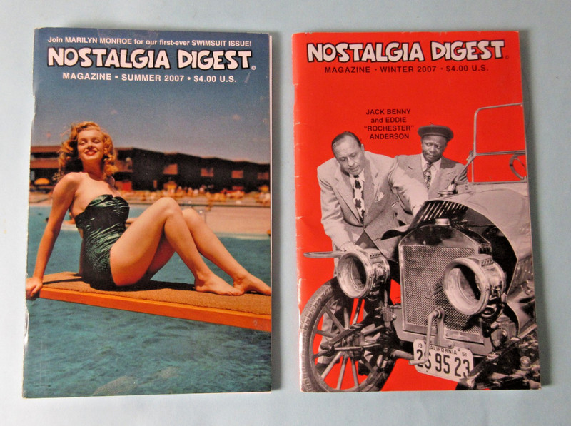 Nostalgia Digest Summer 2007 w/Marilyn Monroe Cover & Winter 2007 w/Jack Benny
