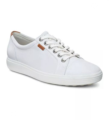 Ecco Soft 7 Leather Lace-Up Casual Women's Sneakers Size US 7.0 Extra Width