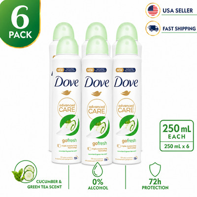 Dove Cucumber & Green Tea Anti Perspirant Spray 250ml 6PACK