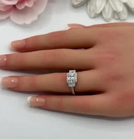 4ct Princess Cut Moissanite/VVS1 Wedding Band Ring 925 White Sterling Silver