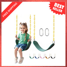 Heavy Duty Kids Swing Seat with 66 Inch Galvanized Steel Chains and Quick Links