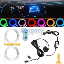 Neon Car LED Interior Ambient Kit Lights Fiber Optic RGB Strip APP Remote 2025