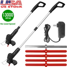 Electric Cordless Grass Trimmer Strimmer Garden Lawn Edger Cutter with 5 Blades