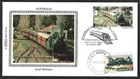 Australia Railway Letter stamp $1.50 on 1985 T.P.O.1 NORTH WEST Benham silk FDC