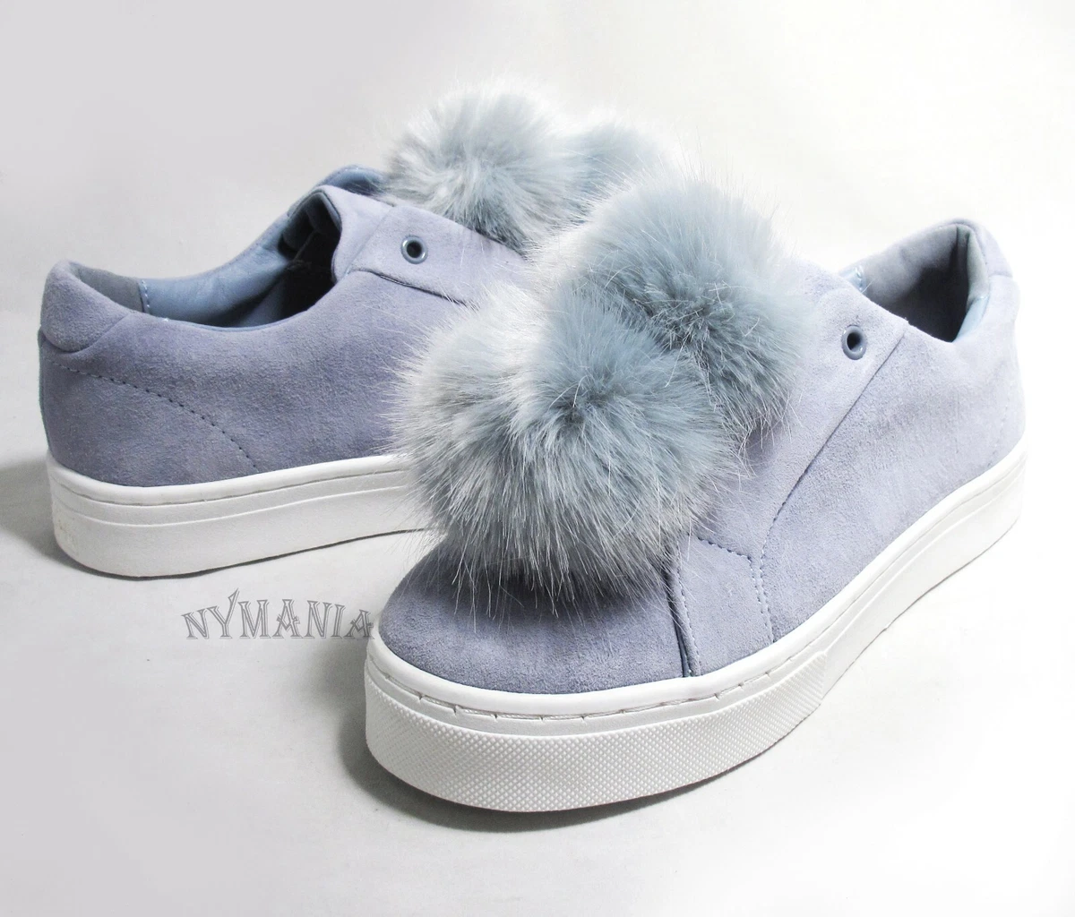 Forskelsbehandling Fælles valg Mos New Sam Edelman LEYA Pom Pom Sneakers Women&#039;s Size 6M Suede Leather  Dusty Blue | eBay