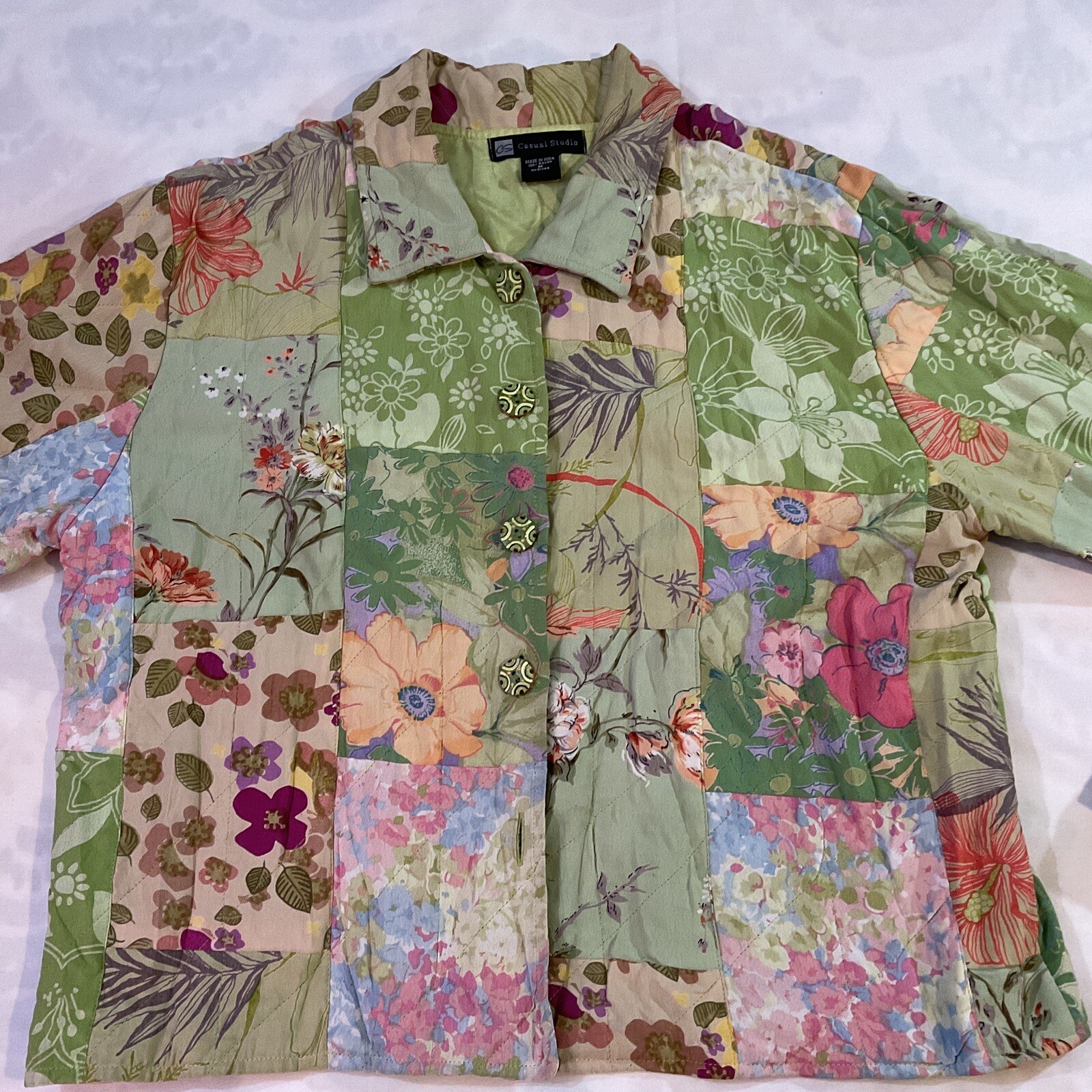 Casual Studio Women's Jacket Green Patchwork Colo… - image 2