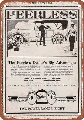 METAL SIGN - 1920 Peerless Vintage Ad 01 - Old Retro Rusty Look