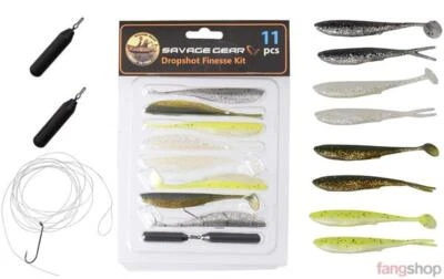 Savage Gear FINEZZE DROPSHOT Kit 11tlg Gummifisch Krebse Nymphe Blei Haken Köder