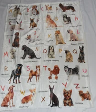 New Alphabet Dog Breeds Teaching Learn Throw Blanket 40x50 Baby Boy Girl Adult