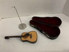 Replica Mini Classic Brown Guitar with Carrying Case and Stand 7 Inches