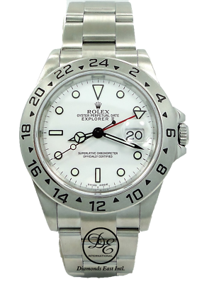 Rolex Explorer II 16570 GMT Date White Dial Men's Watch No Holes In Case  *MINT* | eBay