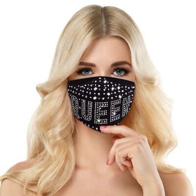 Goddess Elegant Crystal Face Mask Bling w/ Rhinestones Soft Breathable Washable 