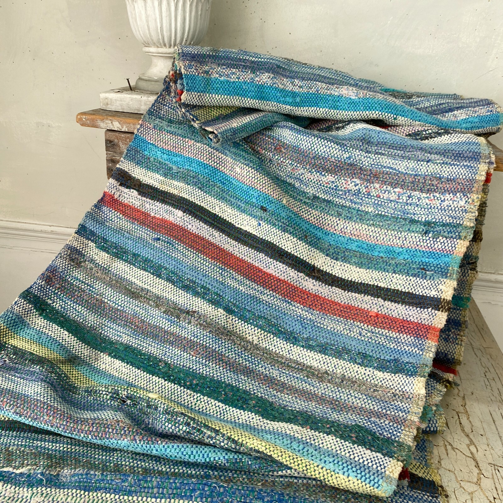 6.8 YDS Rag Rug  stair runner Table runner fabric material  European textile 