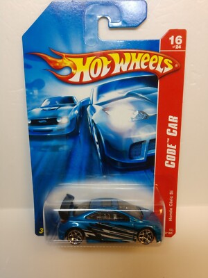 2007 Hot Wheels CODE CAR Honda Civic Si Blue VHTF | eBay