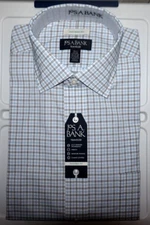 Jos A Bank Traveler Dress Shirt 16 - 34/35 Tailored Fit Stretch Check NWT (AY)