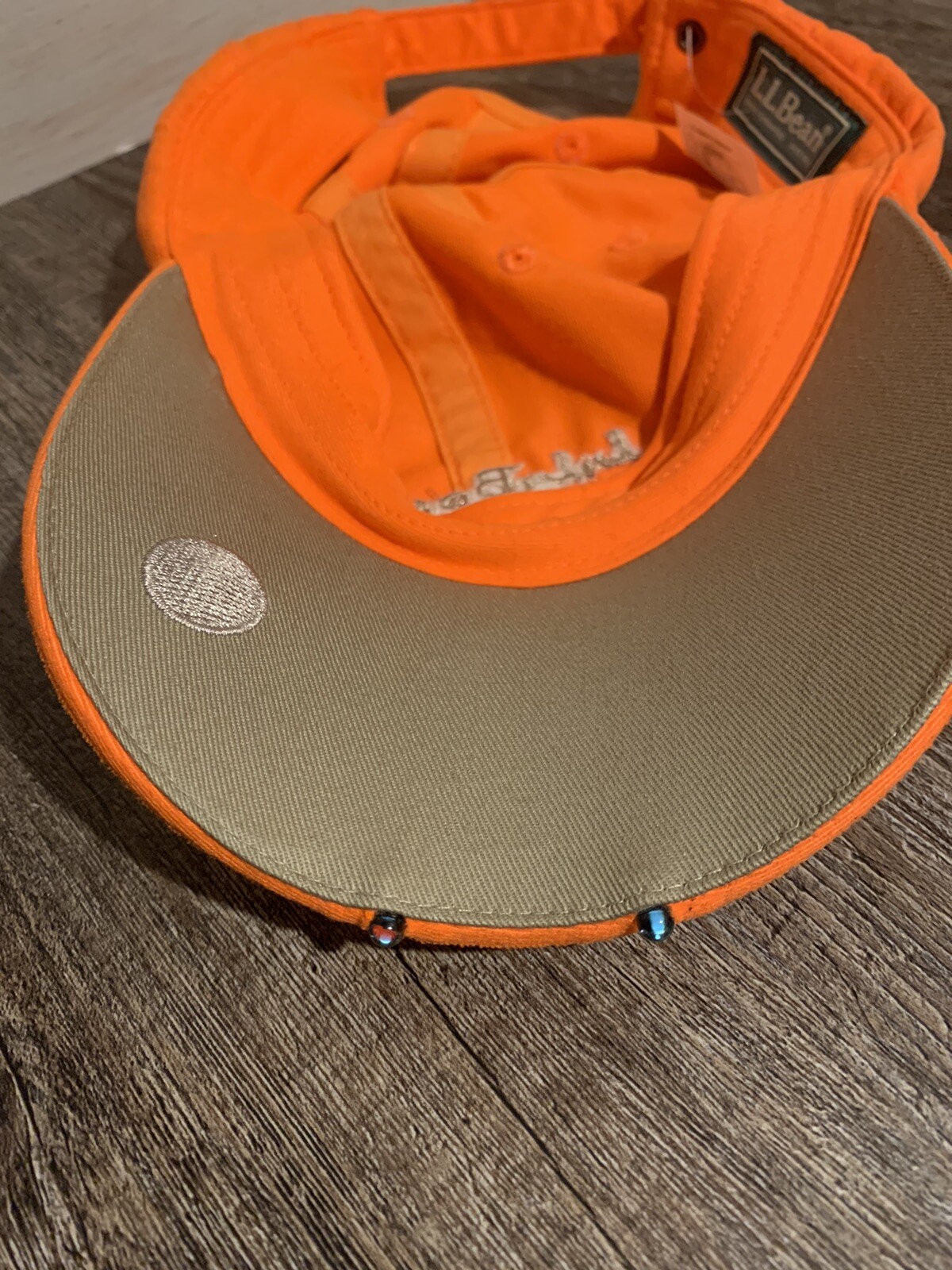 LL BEAN Orange Adjustable L.E.D. Lighted Pathfinder Hat Baseball