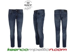 Guy Jeans da uomo blu slim fit elasticizzato 5 tasche TG. 46 48 50 52 54 56 58