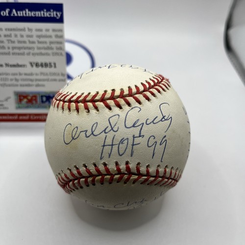 Orlando Cepeda Signed ONL Baseball 18 Stat Inscriptions PSA/DNA Autograph - Picture 2 of 10