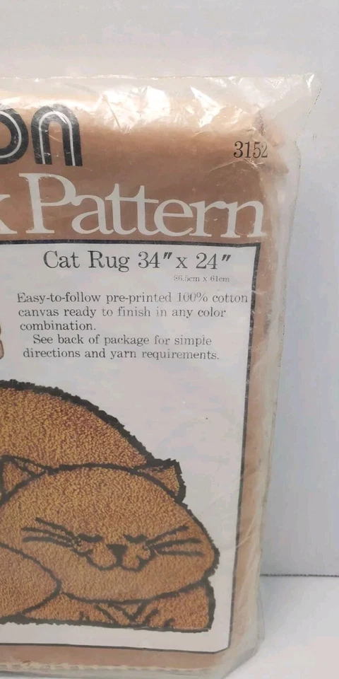 1979 Caron Latch Hook Pattern 3152 Cat Rug 34x24 Pattern Only No Yarn - Image 3 of 4