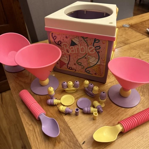 Vintage 1990s Barbie Ice Cream Maker Play Set, Missing Pieces