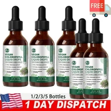 1-5 Pack Liquid Chlorophyll Drops Cleanse & Support Immune & Energy 2OZ