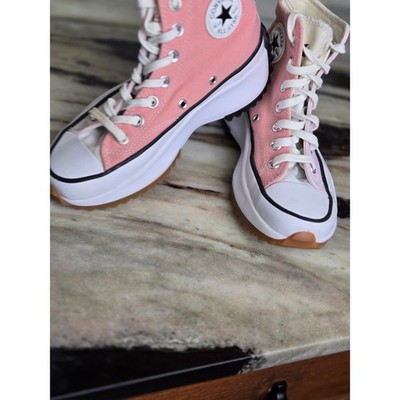 Converse Run Star Hike High Top Pink White Colorblock Platform Sneakers Lugged