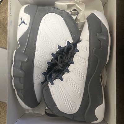 Jordan Air Jordan 9 Retro GS Sneakers White French Blue Flint Grey Size 6.5Y