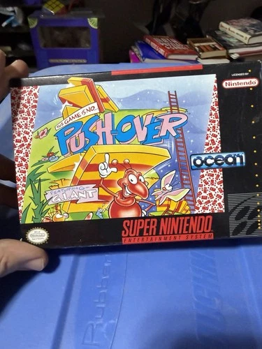 Push-Over SNES Complete CIB Super Nintendo w/ Manual Untested