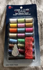 Coats & Clark Spun Polyester Thread 24 Spools 10 Yards Each Light & Dark Shades