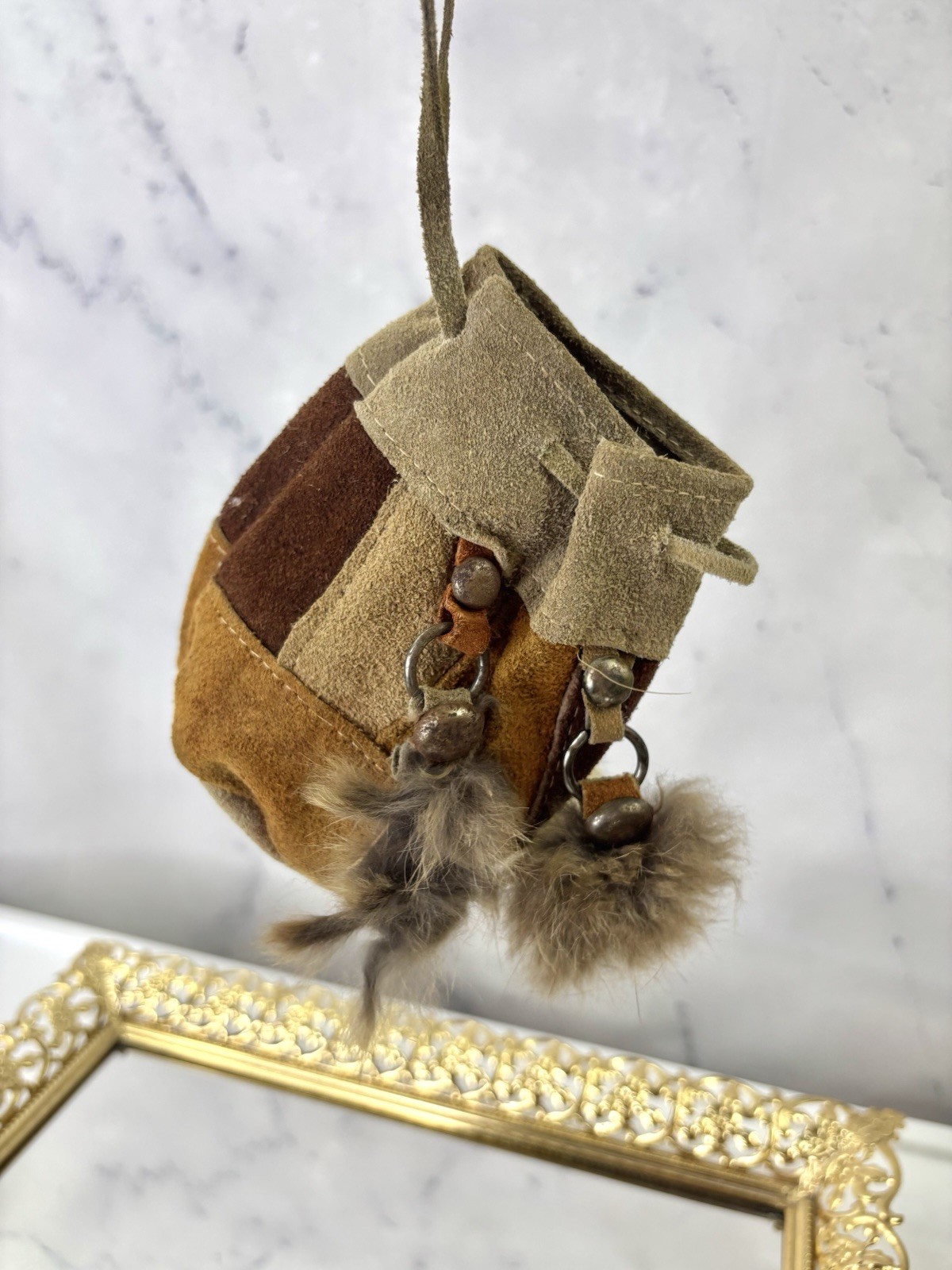 Vintage Native American Wristlet patchwork Leathe… - image 6