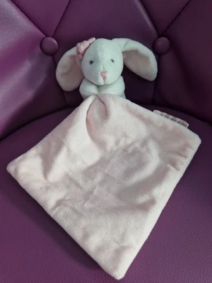 DOUDOU ET COMPAGNIE Lapin 🐰 Mouchoir rose blanc noeud - Photo 1/2