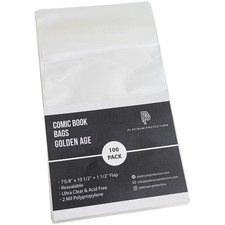 1000 Comic Book Bags for Golden Age Resealable Premium Sleeves Full Case