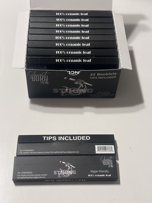 (2) booklets Strong Rolling Papers 100% Organic Leaf (Vegan Friendly) 