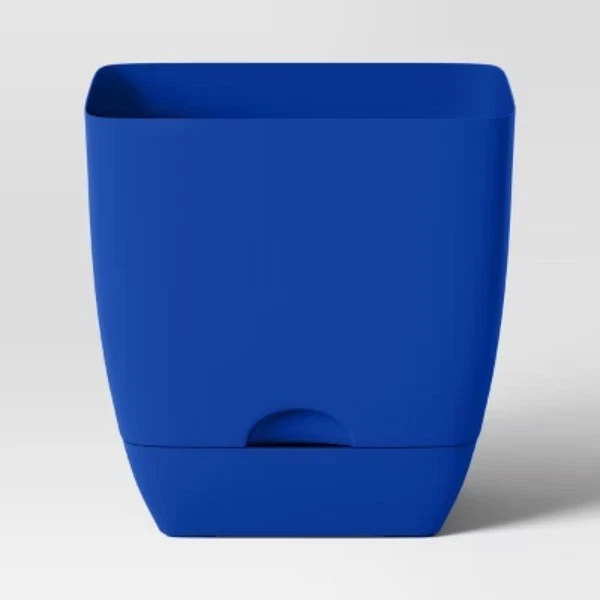 Maceta cuadrada de plástico para interiores y exteriores 10"x10" Foto 2 de 4