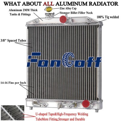 3 Rows Aluminum Radiator For 1992-2000 98 Honda Civic D15 D16 EK Integra Del-Sol