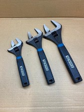  Erbauer Adjustable Wrench Set Soft-Gri Handle Chrome Vanadium Steel 38 50 60mm 