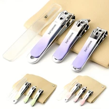 Nail Clippers Professional Trimmer Pedicure Care Tools Glass Nail File Manicure 