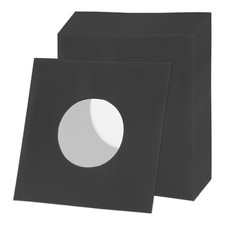 20Pack 7"x7" 110GSM Vinyl Record Inner Paper Sleeves with Poly Lined Black