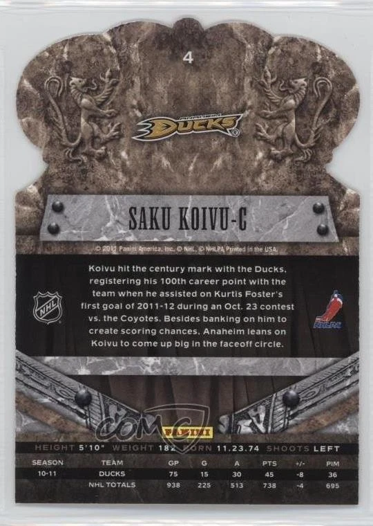 2011-12 Panini Crown Royale Saku Koivu #4 - Image 2 of 2