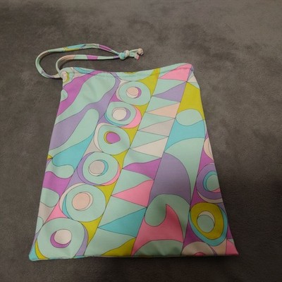 Emilio Pucci Pouch Kleinteil Aufbewahrung Stretch Stoff grün
