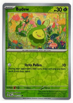 Pokemon Prismatic Evolutions Reverse Holo 004/131 Budew