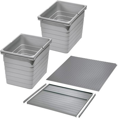 Ninka Abfalltrennsystem eins2vier KB 450 mm alugrau Höhe 310 mm für TANDEMBOX