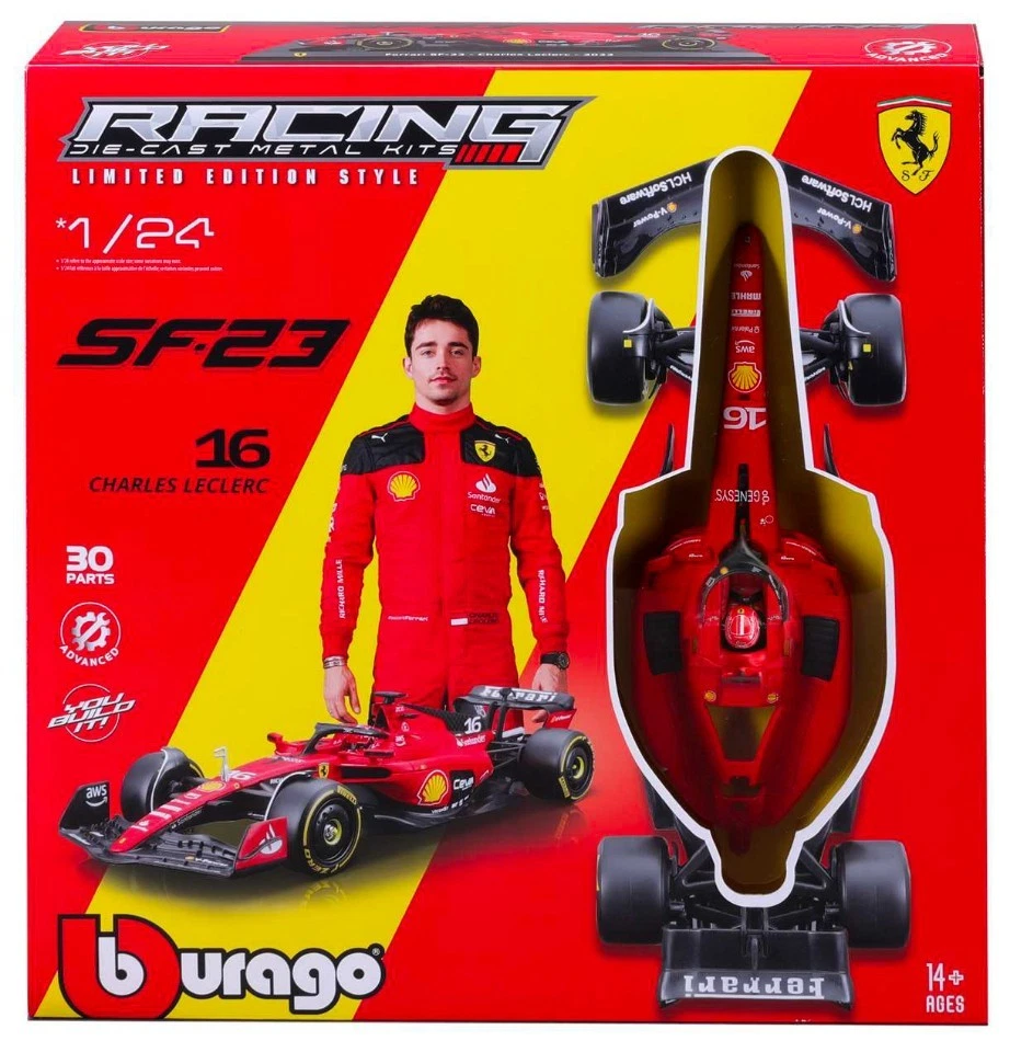 Ferrari 23 #55 Carlos Sainz F1 2023 With Helmet Die-Cast Metal Kit 1:24 Model - Photo 1/1